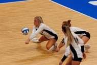 Louisville Cardinals outside hitter Anna DeBeer (14) at NCAA Division I Women's Volleyball Championship semifinal match in 2021. (Photo by Graham Stokes/Icon Sportswire via Getty Images)